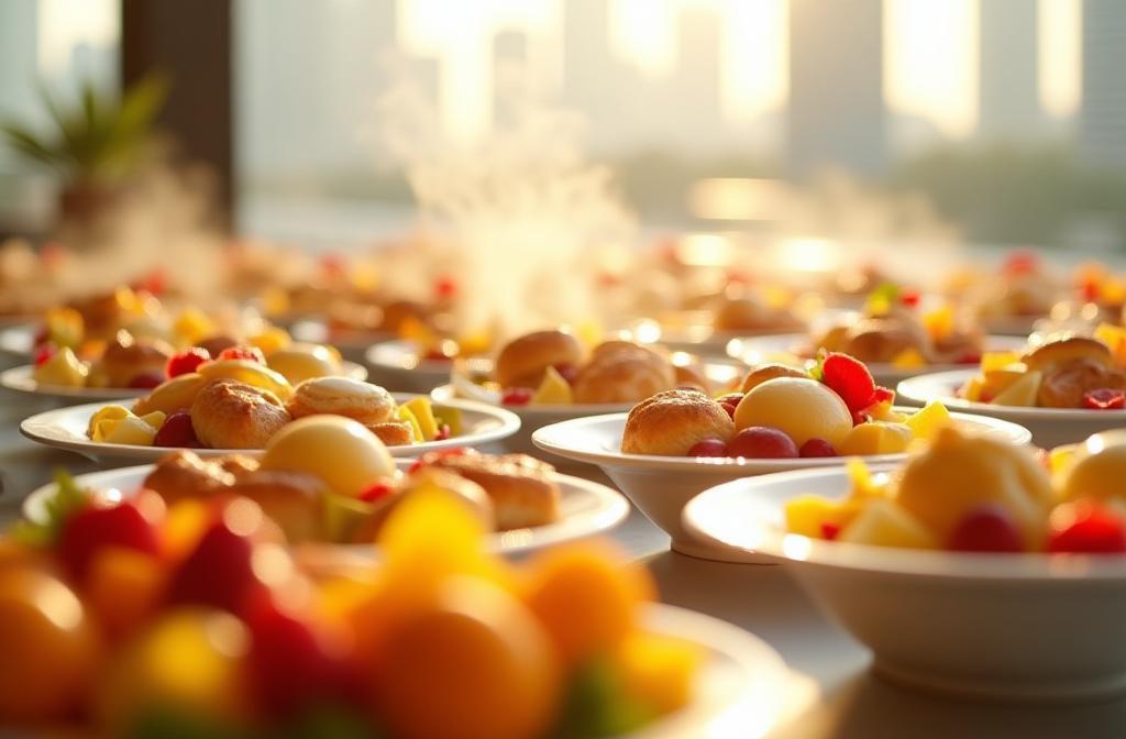 Lavish breakfast spread for catering