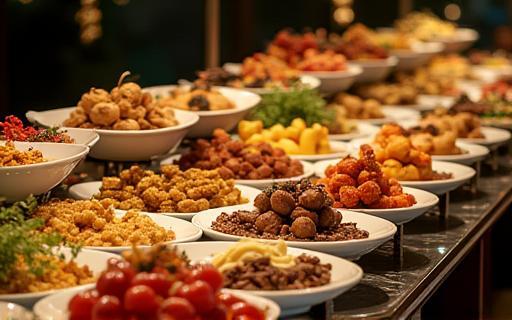 Luxury brunch buffet setup
